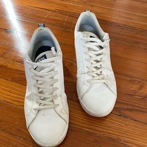 White leather adidas